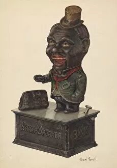 Orator Collection: Toy Bank: Stump Speaker, c. 1938. Creator: Pearl Torell