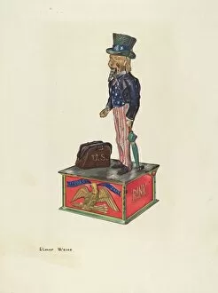 Toys Collection: Toy Bank: Uncle Sam, c. 1937. Creator: Elmer Weise
