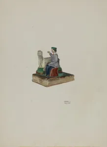 Grossen Harry Prints: Toy Boy and Goat, c. 1937. Creator: Harry Grossen