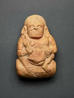 Grey Background Collection: Toy Cart with Grimacing Potbellied Dwarf (Yaksha), 1st century B.C. Creator: Unknown