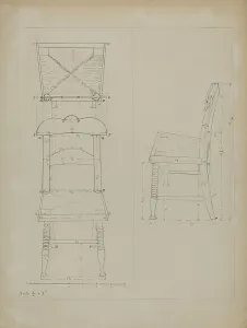 Edith Magnette Prints: Toy Chair, c. 1936. Creator: Edith Magnette