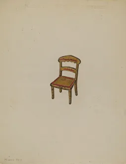 Dolls House Prints: Toy Chair, c. 1939. Creator: Mildred Ford