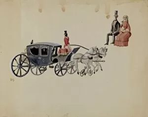 Toy Coach and Two Horses, c. 1936. Creator: Raoul Du Bois