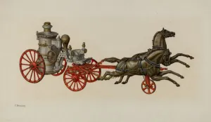 Henning Charles Prints: Toy Fire Engine, c. 1942. Creator: Charles Henning