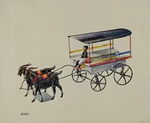 Toys Collection: Toy Goat Cart, 1935 / 1942. Creator: Elmer Weise