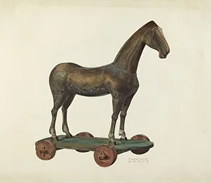 Toy Horse Prints: Toy Horse, 1935/1942. Creator: Charlotte Angus
