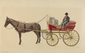 Milk Churn Prints: Toy Milk Wagon, c. 1937. Creator: Henry Granet