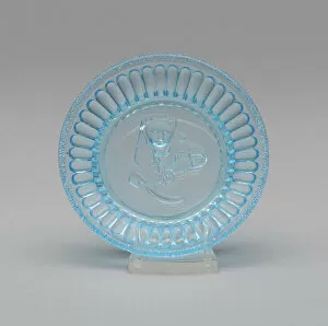 Pressed Glass Collection: Toy plate, c. 1850. Creator: Unknown
