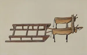 Toy Sledge and Oxen, 1935 / 1942. Creator: William Kerby
