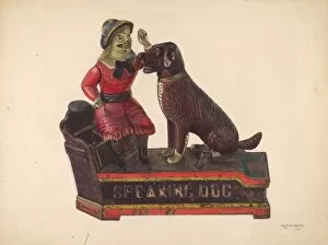 Cast Iron Collection: Toy: Speaking Dog Bank, c. 1937. Creator: Chris Makrenos