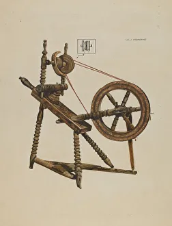 Praefke Walter Prints: Toy Spinning Wheel, c. 1937. Creator: Walter Praefke