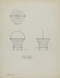Johnson Philip Prints: Toy Stove, c. 1939. Creator: Philip Johnson