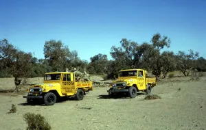 Australia Prints: Toyota Ampol fuelling trucks for Bluebird CN7 World Land Speed Record attempt, Australia