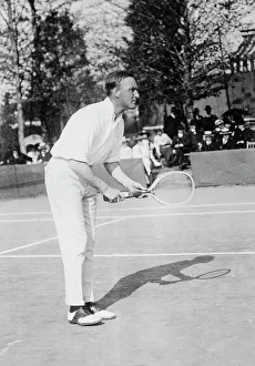 Tennis Court Prints: T.R. Pell, Playing Tennis, 1917. Creator: Unknown