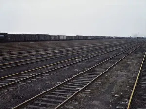 Railroad Shop Prints: Tracks at Proviso yard of C & NW RR, Chicago, Ill. 1943. Creator: Jack Delano