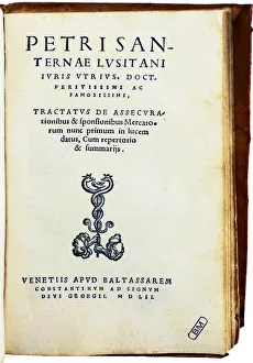 Historic Object Prints: Tractatus de assecurationibus - the first systematic Treatise upon Insurance, 1552