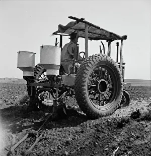Industrialisation Prints: Tractor and operator, Navarro, Texas, 1937. Creator: Dorothea Lange