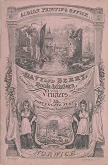 Trade card for Davy and Berry, Book-Binder and Printer, 19th century. Creator: Dallinger Trade card for Davy and Berry, Book-Binder and Printer, 19th century. Creator: Dallinger