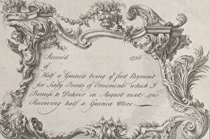 Images Dated 17th August 2021: Trade card for Frazer, Army Printer, Stationer and Bookbinder, 1736