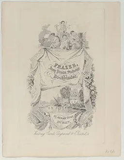 Tradesman Prints: Trade Card for Frazer, Army Printer, Stationer and Bookbinder, 19th century. Creator: Anon