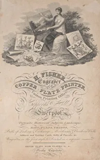 Tradeswoman Prints: Trade Card for H. Fisher, Engraver and Copper Plate Printer, 18th century. Creator: Anon