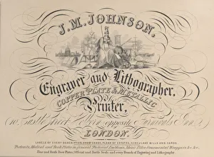 Tradesman Prints: Trade card for J. M. Johnson, Engraver and Lithographer, 19th century. Creator: Anon