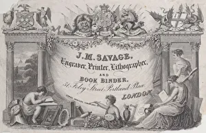 Portland Place Prints: Trade Card for J. M. Savage, engraver, printer and lithographer, 19th century