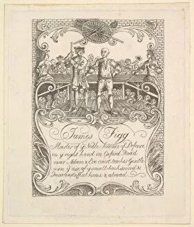 Skill Gallery: Trade card for James Figg, 1790s. Creator: Unknown