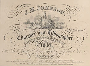Trade card for J.M. Johnson, Engraver and Lithographer, 19th century. Creator: Anon