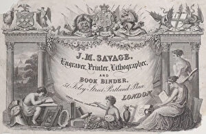 Trade Card for J.M. Savage, engraver, printer and lithographer, 19th century