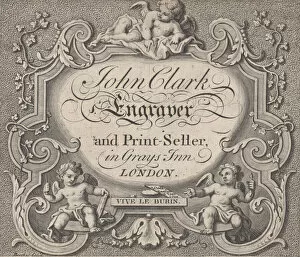 Business Card Collection: Trade Card for John Clark, Engraver & Printseller, 18th century. Creator: Anon