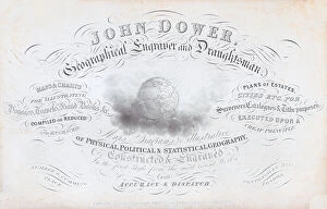Trade card for John Dower, geographical engraver and draughtsman, 19th century