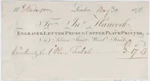 Trade Card for John Hancock, Engraver, Letter Press & Copper Plate Printer, 1818. 1818. Creator: Anon