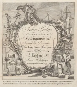 Trade Card for John Lodge, Copper Plate Engraver, 18th century. Creator: Anon Trade Card for John Lodge, Copper Plate Engraver, 18th century. Creator: Anon