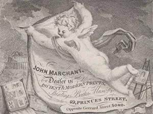 Trade Card for John Marchant, Print Dealer, 19th century. Creator: Anon Trade Card for John Marchant, Print Dealer, 19th century. Creator: Anon