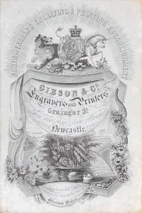 Trade card for North of England Engraving & Printing Establisment, Gibson & co Trade card for North of England Engraving & Printing Establisment, Gibson & co