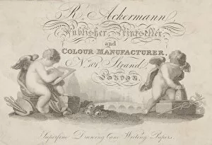 Ackermann R Collection: Trade Card for R. Ackermann, Publisher, Printseller, and Color Manufacturer, 19th