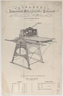 Trade Card Prints: Trade Card for Strakers Improved Lithographic Presses