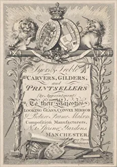 Unicorn Prints: Trade Card for Syers & Treble, Carvers, Gilders, and Printsellers, 19th century