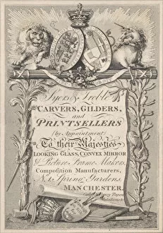 Manchester Collection: Trade Card for Syers & Treble, Carvers, Gilders, and Printsellers, 19th century