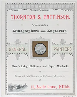 Trade Card Prints: Trade Card for Thorton & Pattinson