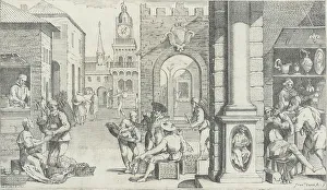Trades Practiced in Bologna, c1640. Creators: Francesco Curti, Agostino Parisini