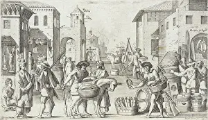 Trades Practiced in Bologna, c1640. Creators: Agostino Parisini, Francesco Curti