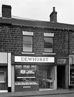 Butchers Prints: Traditional butchers shop in the South Yorkshire town of Mexborough, 1962. Artist