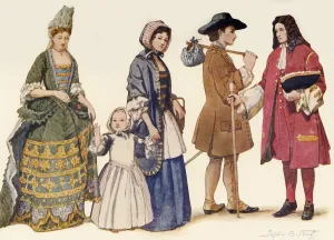 James Ii Prints: Traditional clothing in the reigns of James II - William and Mary 1685-1700, 1903, (1937)