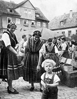 Lederhosen Prints: Traditional costume, South Germany, 1936
