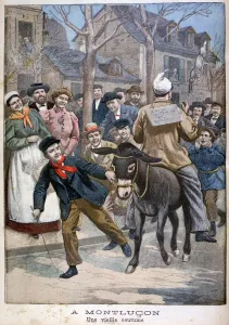 Auvergne Collection: A traditional custom, Montlucon, France, 1900