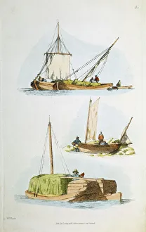 Pyne Prints: Traditional Norfolk boats, 1814. Artist: William Henry Pyne