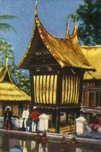 Timber Prints: Traditional thatched rice barn, Padang, Sumatra, c1928. Creator: Unknown