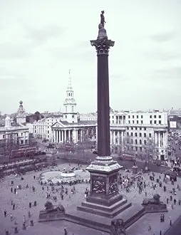 Fountain Prints: Trafalgar Square, London, c1955. Creator: Arthur Charles Kirby Ware